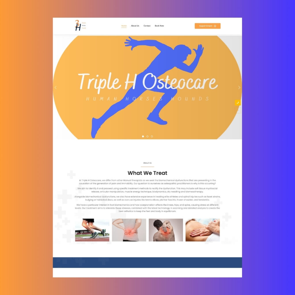 Osteopath Web Design Kincumber, Central Coast | Contact Us, Triple H Osteocare - Big J Web Design