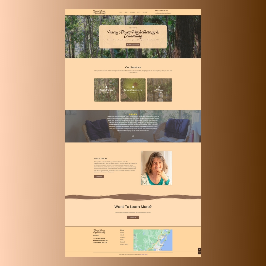 Psychologist & Counselling Website Design Sydney | Contact Us Tracey Moxey Psychotherapy  - Big J Web Design